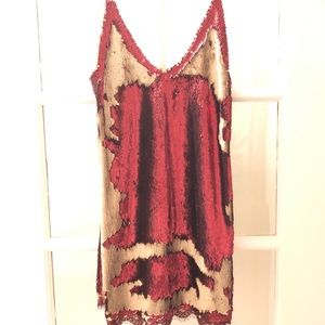 4th of July Gold & Red Sequined Dress w/ Low Back